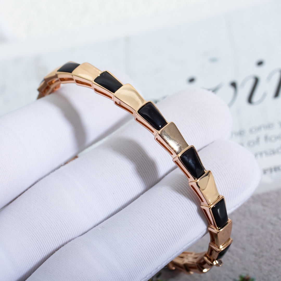 [⭐Haelin Jewelry]SERPENTI BRACELET PINK GOLD ONYX