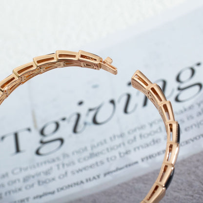 [⭐Haelin Jewelry]SERPENTI BRACELET PINK GOLD ONYX