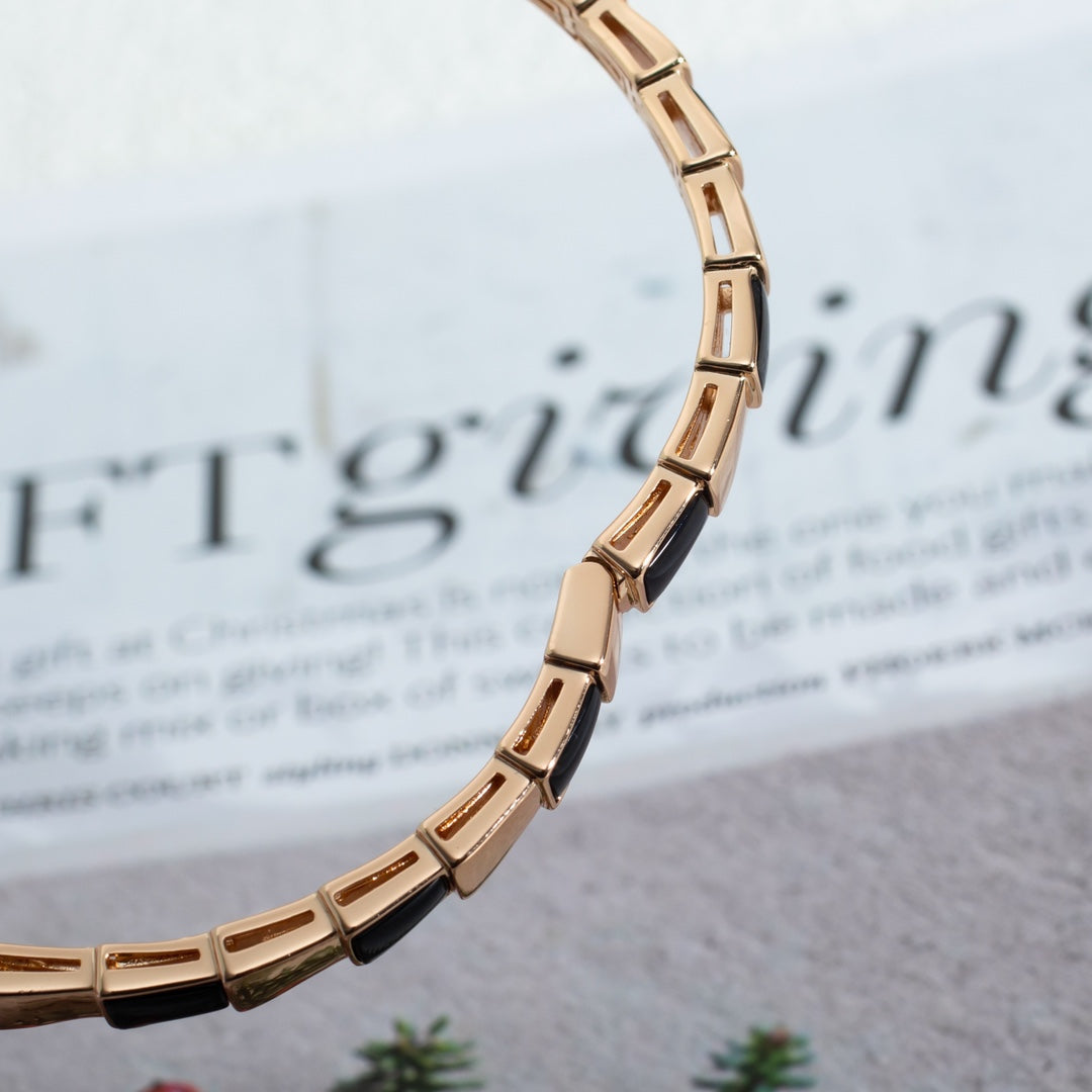 [⭐Haelin Jewelry]SERPENTI BRACELET PINK GOLD ONYX