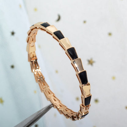 [⭐Haelin Jewelry]SERPENTI BRACELET PINK GOLD ONYX