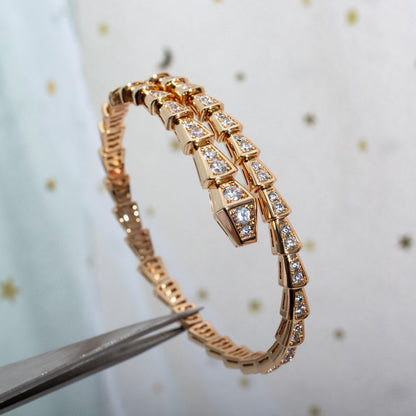 [⭐Haelin Jewelry]SERPENTI BRACELET 6.8MM PINK GOLD DIAMOND