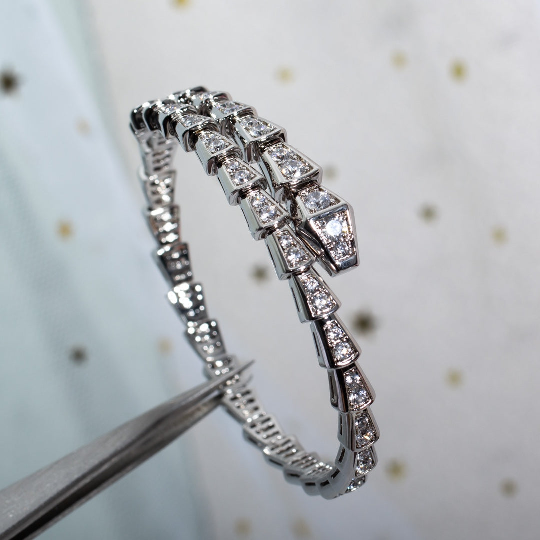 [⭐Haelin Jewelry]SERPENTI BRACELET 6MM SILVER DIAMOND