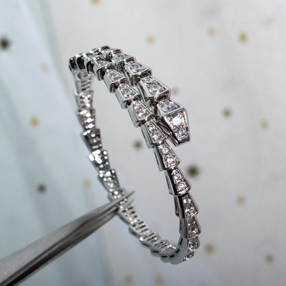 [⭐Haelin Jewelry]SERPENTI BRACELET 6MM SILVER DIAMOND