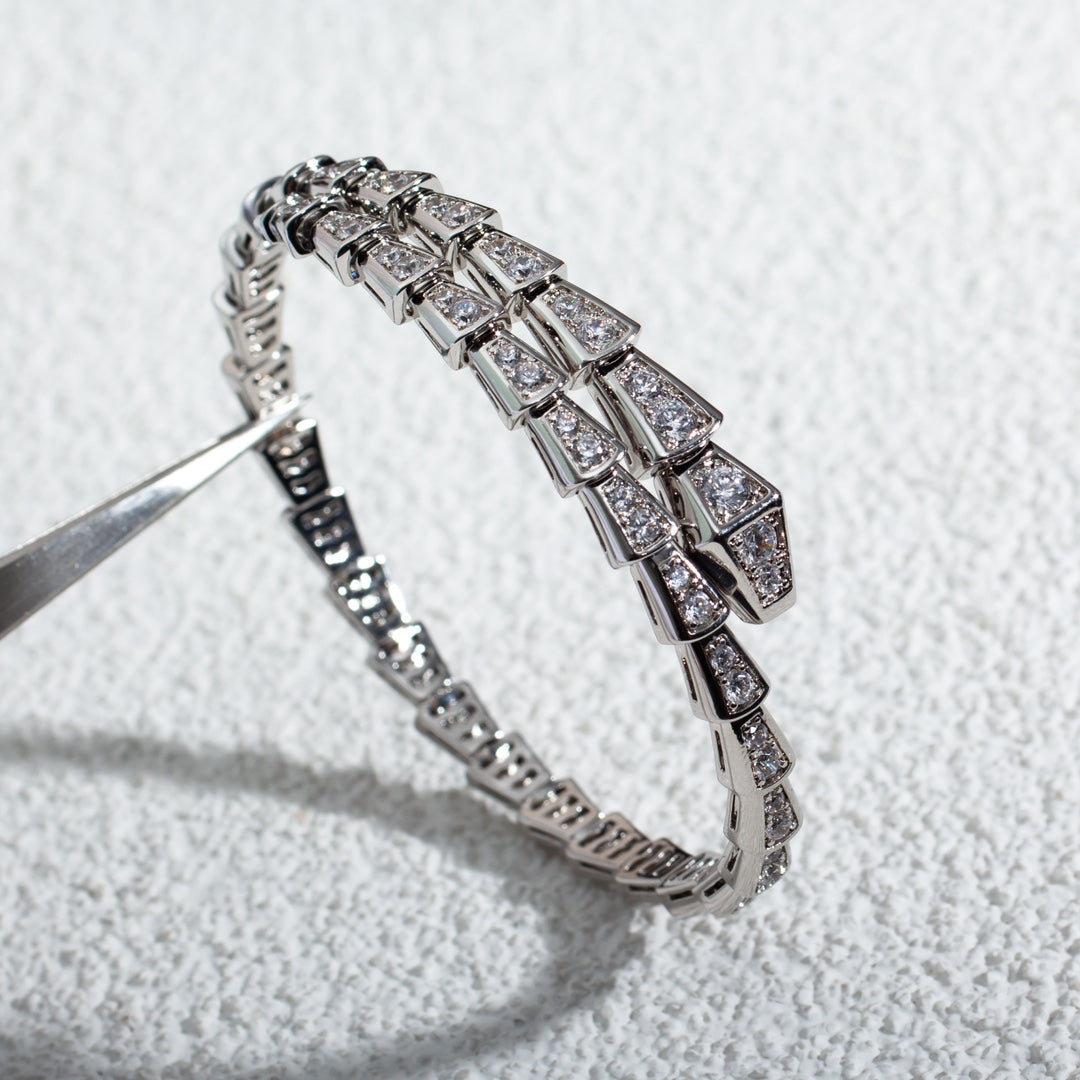 [⭐Haelin Jewelry]SERPENTI BRACELET 6MM SILVER DIAMOND