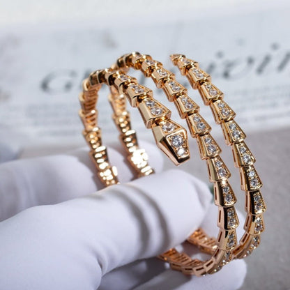 [⭐Haelin Jewelry]SERPENTI BRACELET PINK GOLD DIAMOND DOUBLE ROW