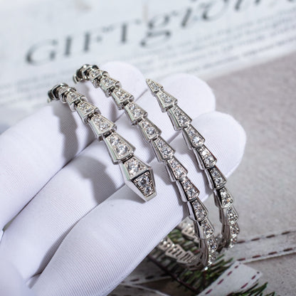 [⭐Haelin Jewelry]SERPENTI BRACELET SILVER DIAMOND DOUBLE ROW