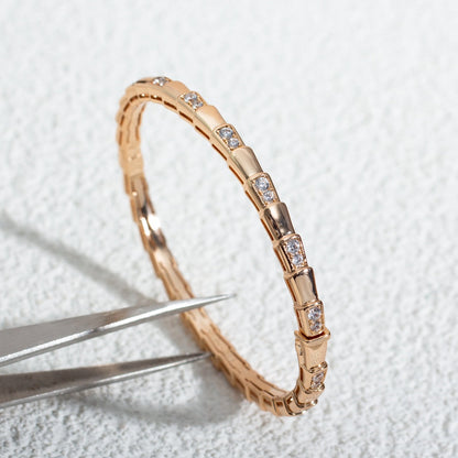[⭐Haelin Jewelry]SERPENTI SMALL BRACELET PINK GOLD DIAMOND