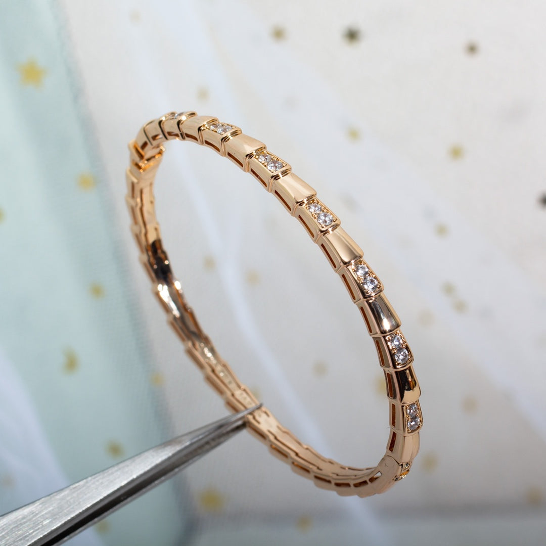 [⭐Haelin Jewelry]SERPENTI SMALL BRACELET PINK GOLD DIAMOND