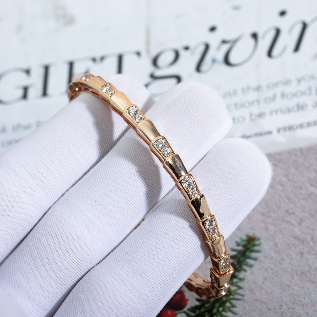[⭐Haelin Jewelry]SERPENTI SMALL BRACELET PINK GOLD DIAMOND