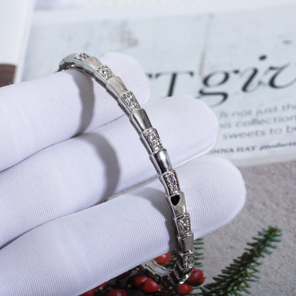 [⭐Haelin Jewelry]SERPENTI BRACELET SILVER DIAMOND