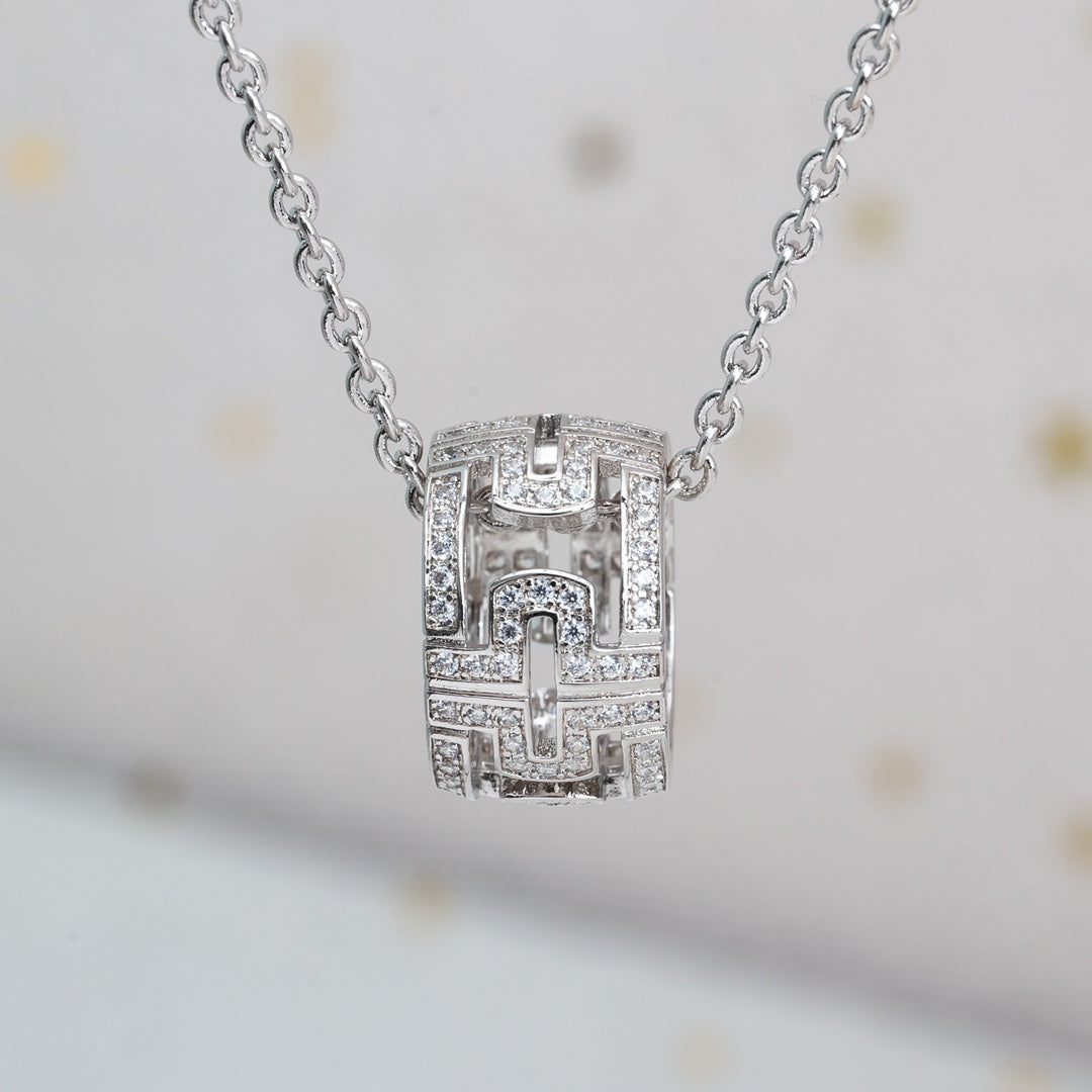 [⭐Haelin Jewelry]PARENTESI NECKLACE SILVER DIAMOND