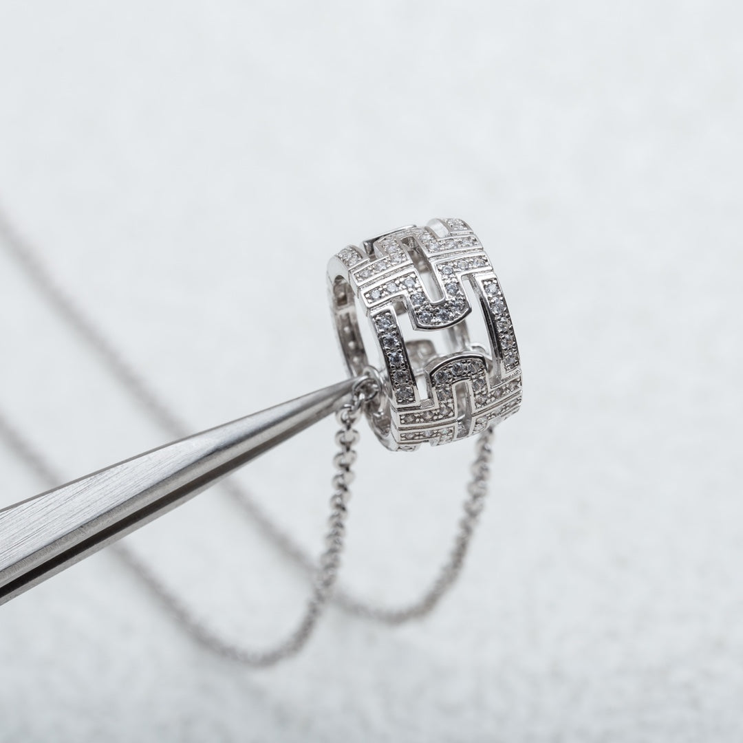 [⭐Haelin Jewelry]PARENTESI NECKLACE SILVER DIAMOND