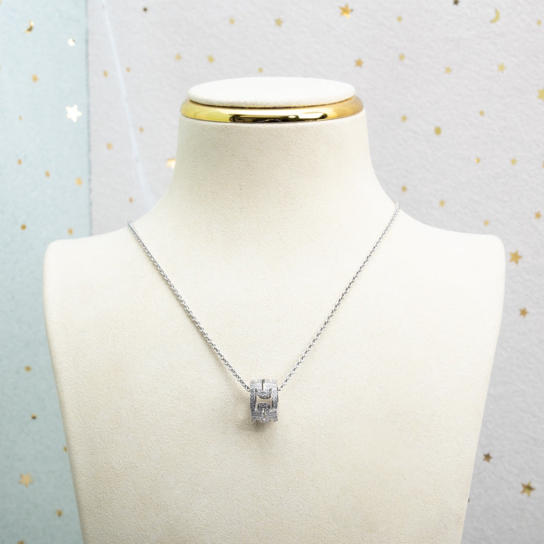 [⭐Haelin Jewelry]PARENTESI NECKLACE SILVER DIAMOND