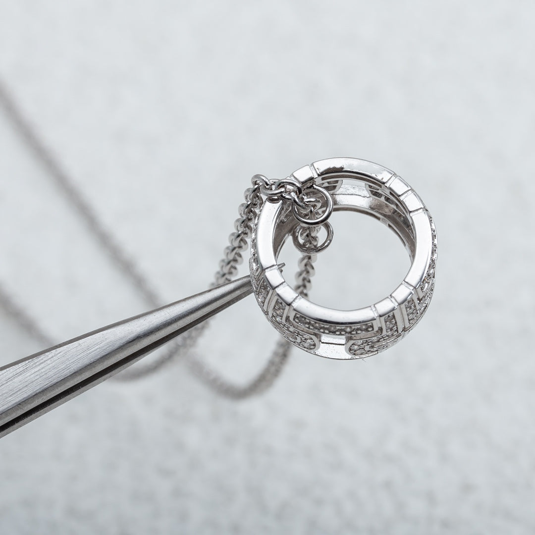 [⭐Haelin Jewelry]PARENTESI NECKLACE SILVER DIAMOND
