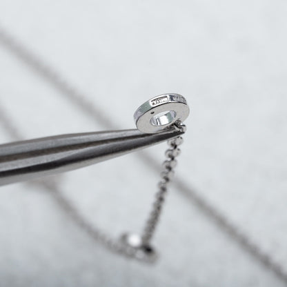 [⭐Haelin Jewelry]PARENTESI NECKLACE SILVER DIAMOND