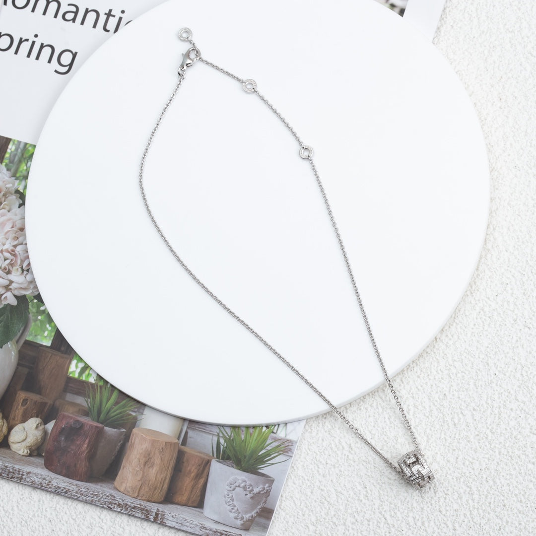 [⭐Haelin Jewelry]PARENTESI NECKLACE SILVER DIAMOND
