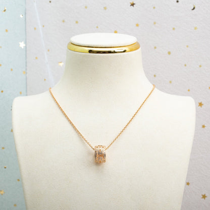 [⭐Haelin Jewelry]PARENTESI NECKLACE PINK GOLD DIAMOND