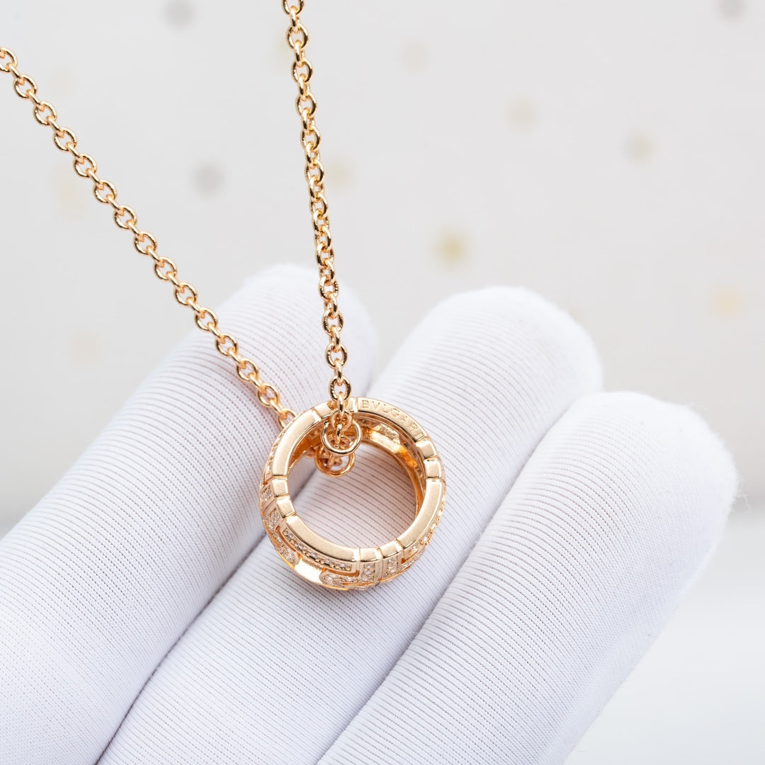 [⭐Haelin Jewelry]PARENTESI NECKLACE PINK GOLD DIAMOND