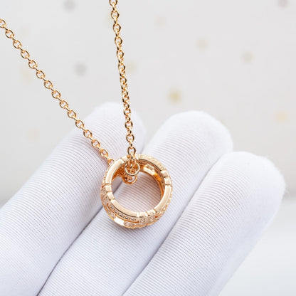 [⭐Haelin Jewelry]PARENTESI NECKLACE PINK GOLD DIAMOND