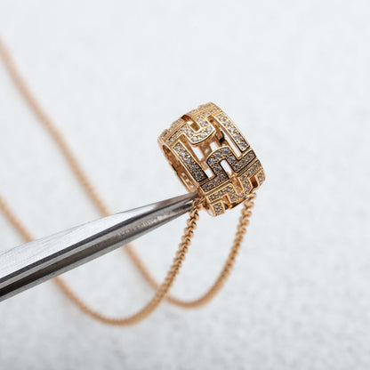 [⭐Haelin Jewelry]PARENTESI NECKLACE PINK GOLD DIAMOND