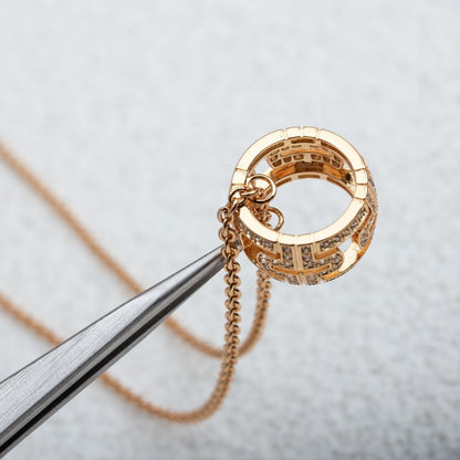 [⭐Haelin Jewelry]PARENTESI NECKLACE PINK GOLD DIAMOND