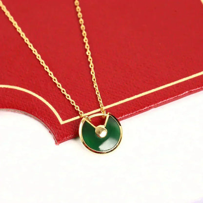 [⭐Haelin Jewelry]AMULETTE GOLD MALACHITE NECKLACE