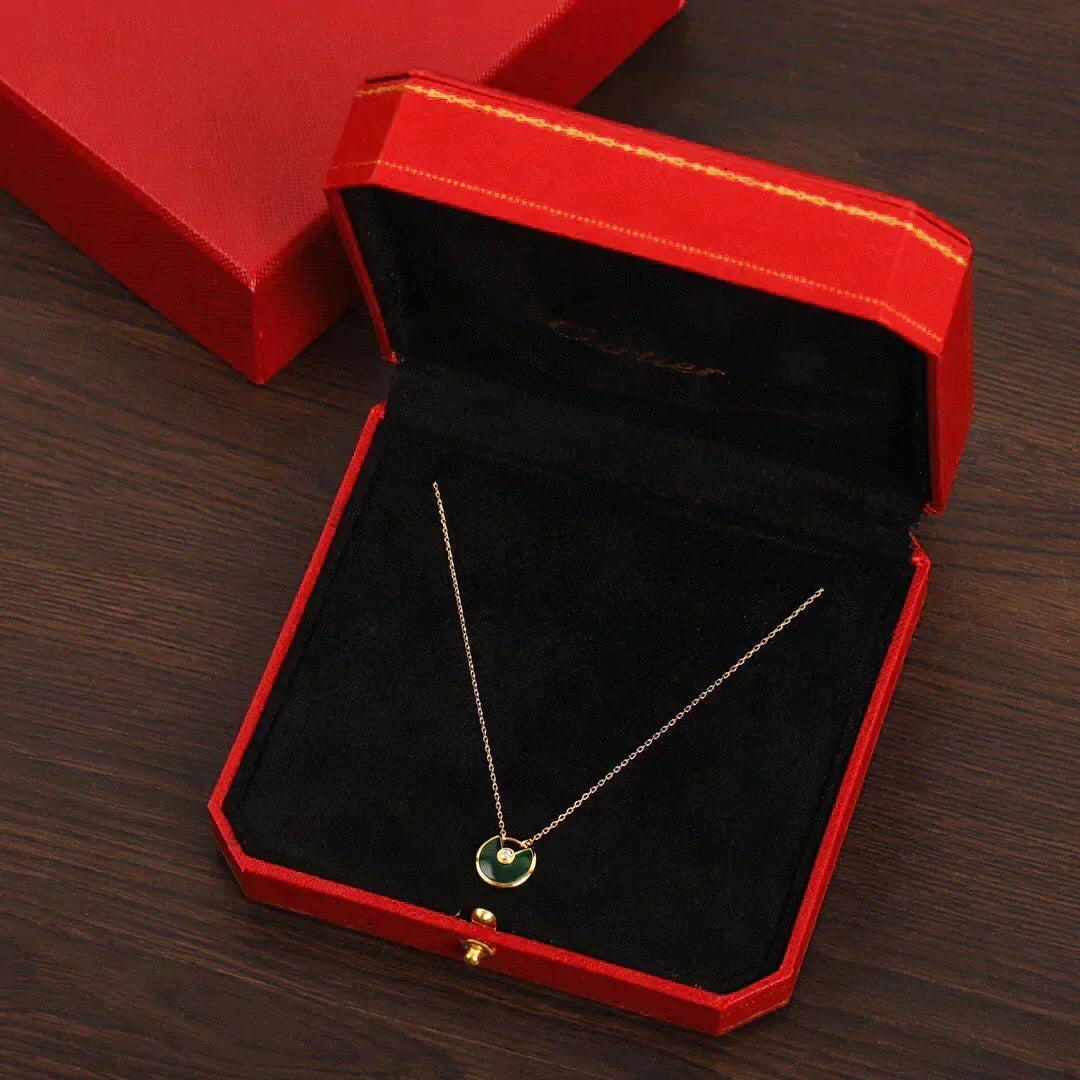 [⭐Haelin Jewelry]AMULETTE GOLD MALACHITE NECKLACE