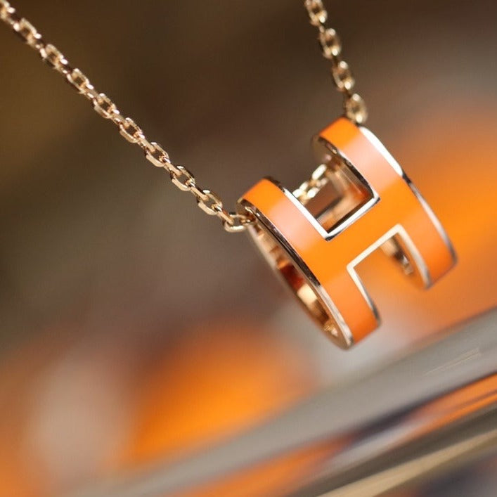 [⭐Haelin Jewelry]POP H PEDANT PINK GOLD