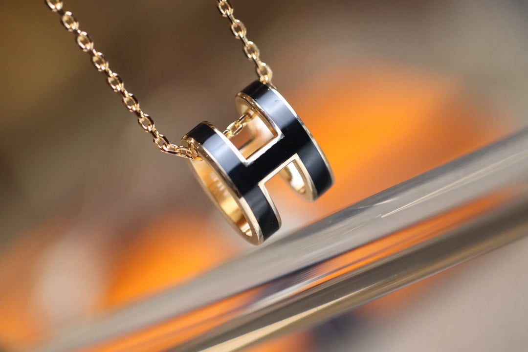 [⭐Haelin Jewelry]POP H PEDANT PINK GOLD