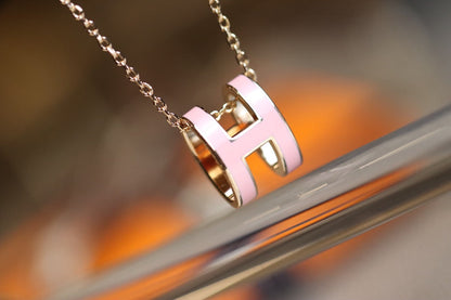 [⭐Haelin Jewelry]POP H PEDANT PINK GOLD