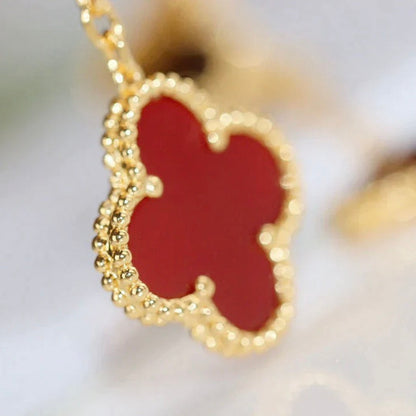 [⭐Haelin Jewelry]CLOVER  2 MOTIF  TIGER EYE CARNELIAN EARRINGS