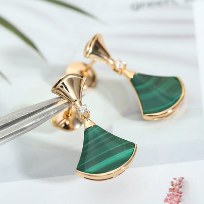 [⭐Haelin Jewelry]DREAM MALACHITE PINK GOLD EARRINGS