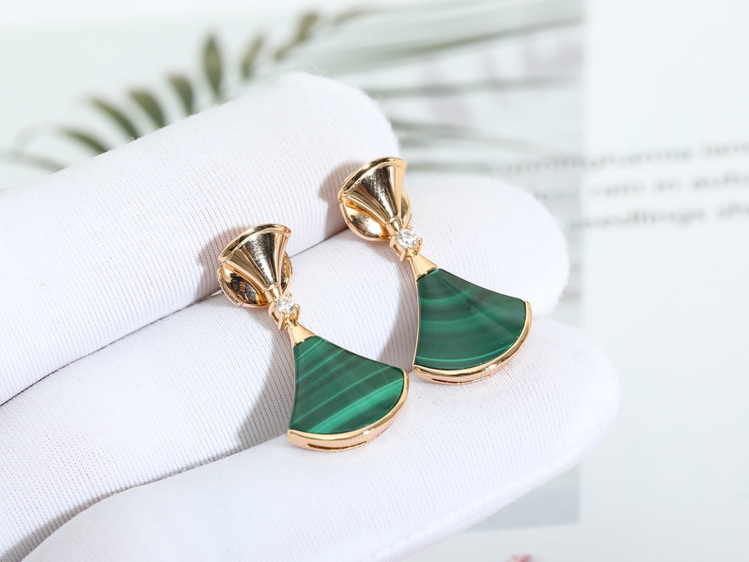 [⭐Haelin Jewelry]DREAM MALACHITE PINK GOLD EARRINGS