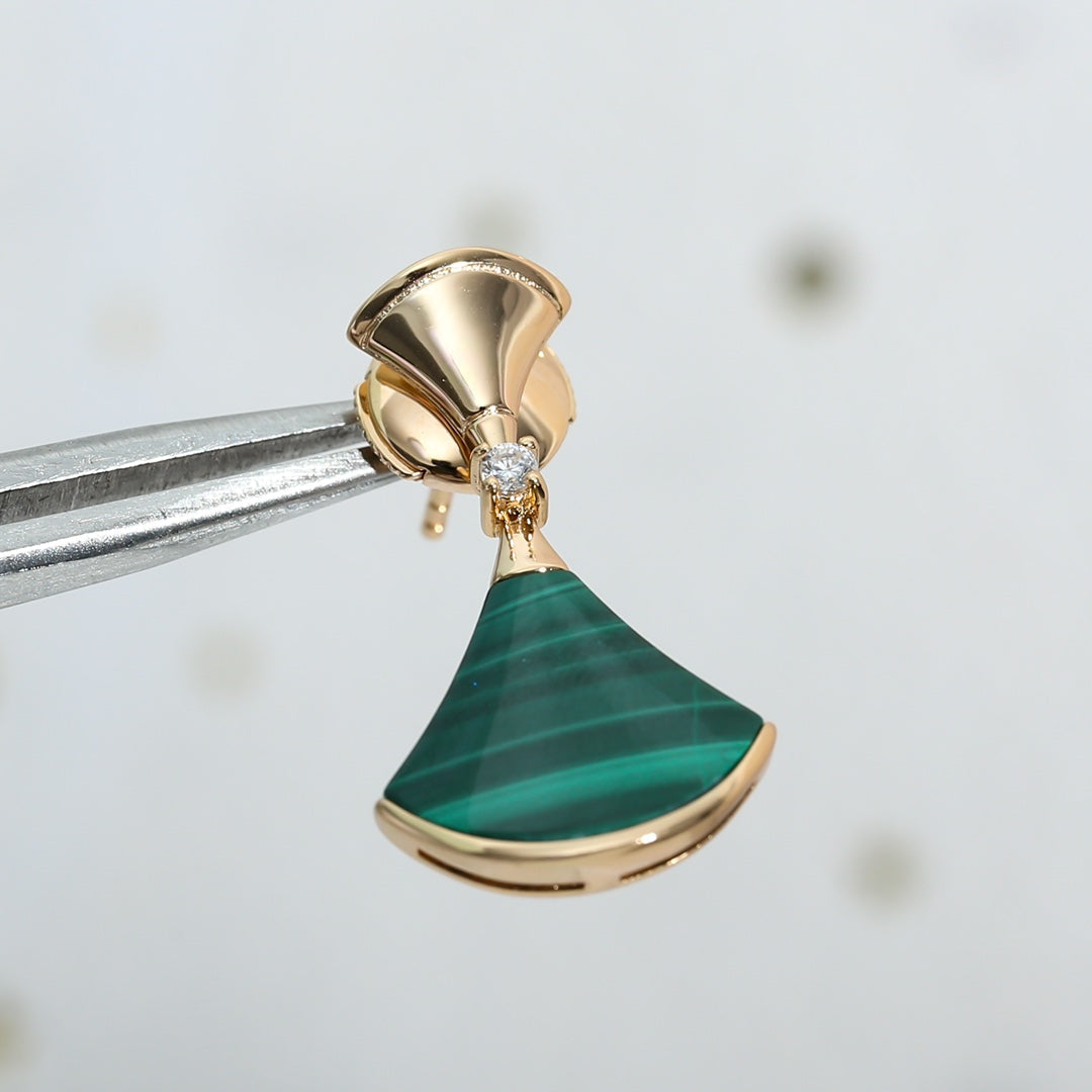[⭐Haelin Jewelry]DREAM MALACHITE PINK GOLD EARRINGS