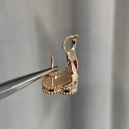 [⭐Haelin Jewelry]CLOVER MEDIUM 1 MOTIFS  PINK MOP DIAMOND EARRINGS