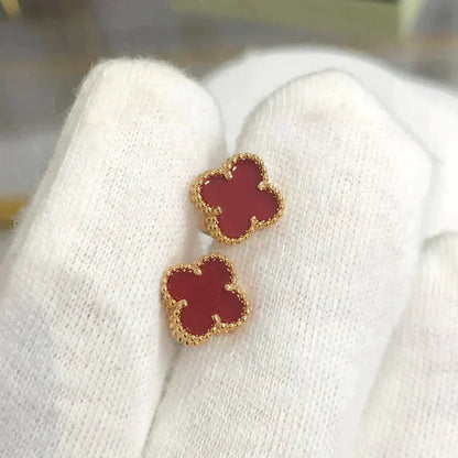 [⭐Haelin Jewelry]CLOVER MINI 9.5MM CARNELIAN EARRINGS