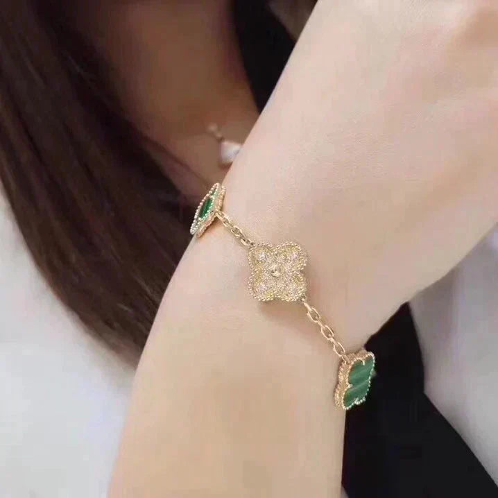 [⭐Haelin Jewelry] CLOVER 5 MOTIF MALACHITE BRACELET COLLECTION