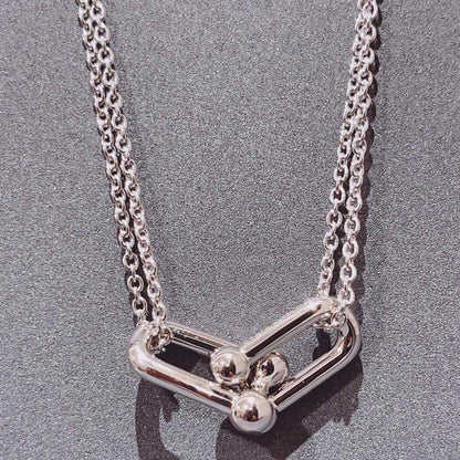 [Haelin Jewelry]HARDWEAR DOUBLE LINK PEDANT SILVER NECKLACE