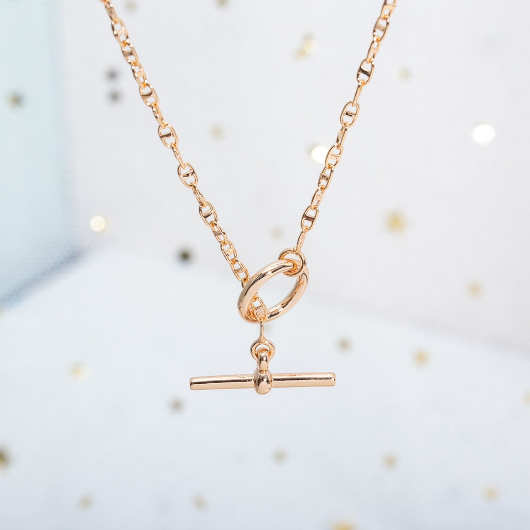[⭐Haelin Jewelry]ECHAPPEE NECKLACE PINK GOLD