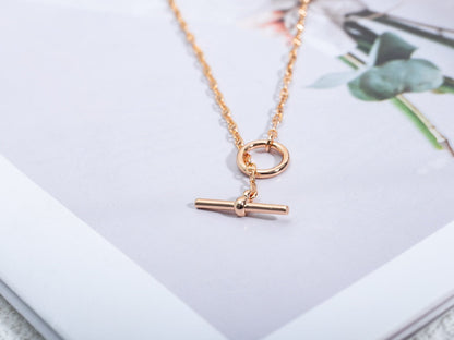 [⭐Haelin Jewelry]ECHAPPEE NECKLACE PINK GOLD