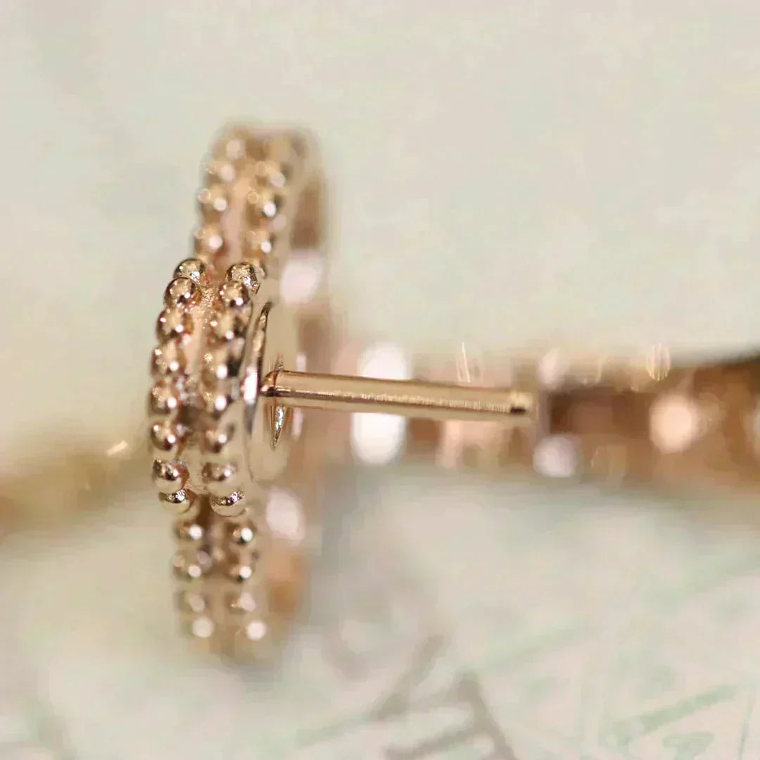 [⭐Haelin Jewelry]CLOVER MEDIUM 1 MOTIFS FUll DIAMOND EARRINGS