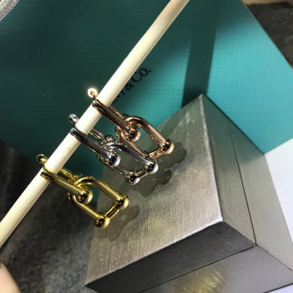 [Haelin Jewelry]HARDWARE DROP EARRINGS DOUBLE LINK