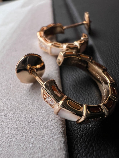 [⭐Haelin Jewelry]SERPENTI MOP PINK GOLD EARRINGS