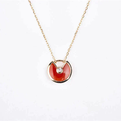[⭐Haelin Jewelry]AMULETTE GOLD CARNELIAN ONYX NECKLACE