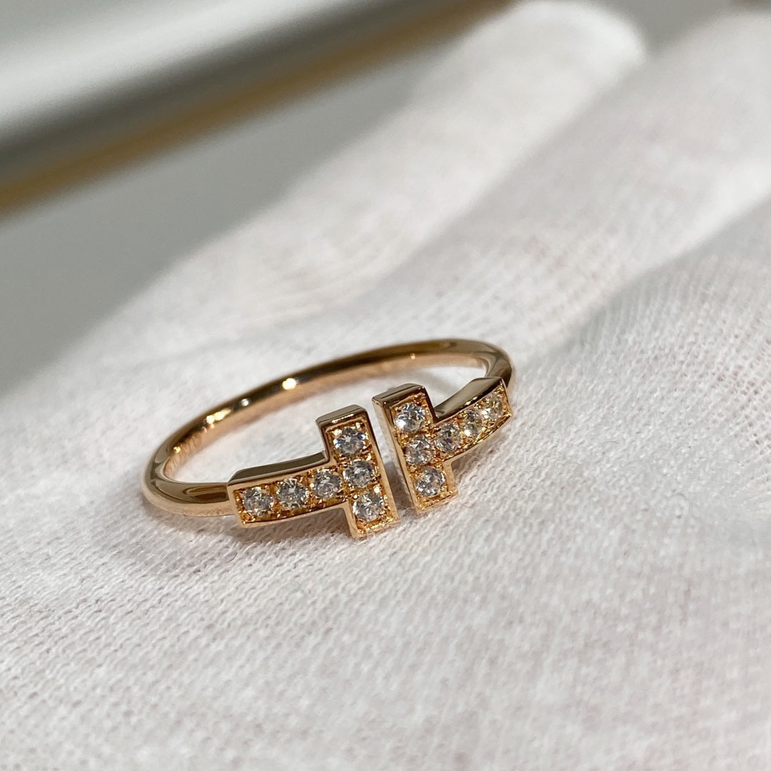 [Haelin Jewelry] WIRE RING DIAMOND PINK GOLD