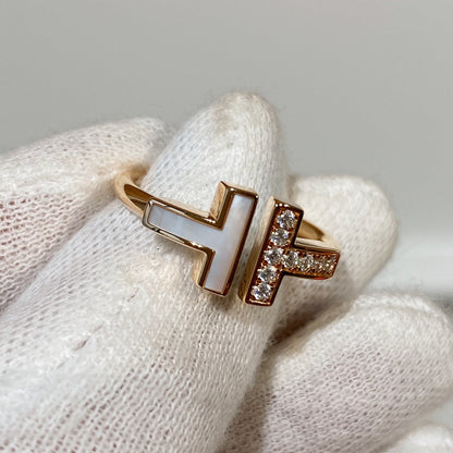 [Haelin Jewelry]T WIRE MOP DIAMOND RING PINK GOLD