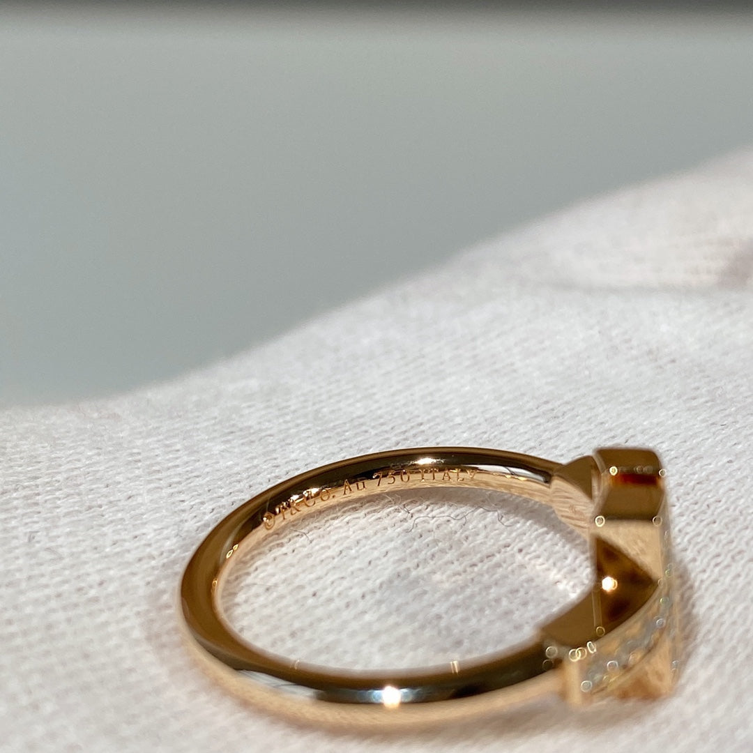 [Haelin Jewelry]T WIRE MOP DIAMOND RING PINK GOLD
