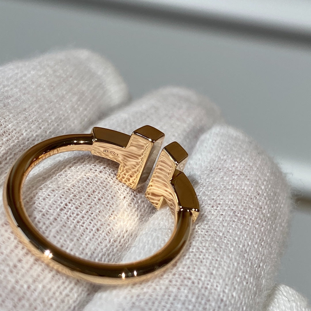 [Haelin Jewelry]T WIRE MOP DIAMOND RING PINK GOLD