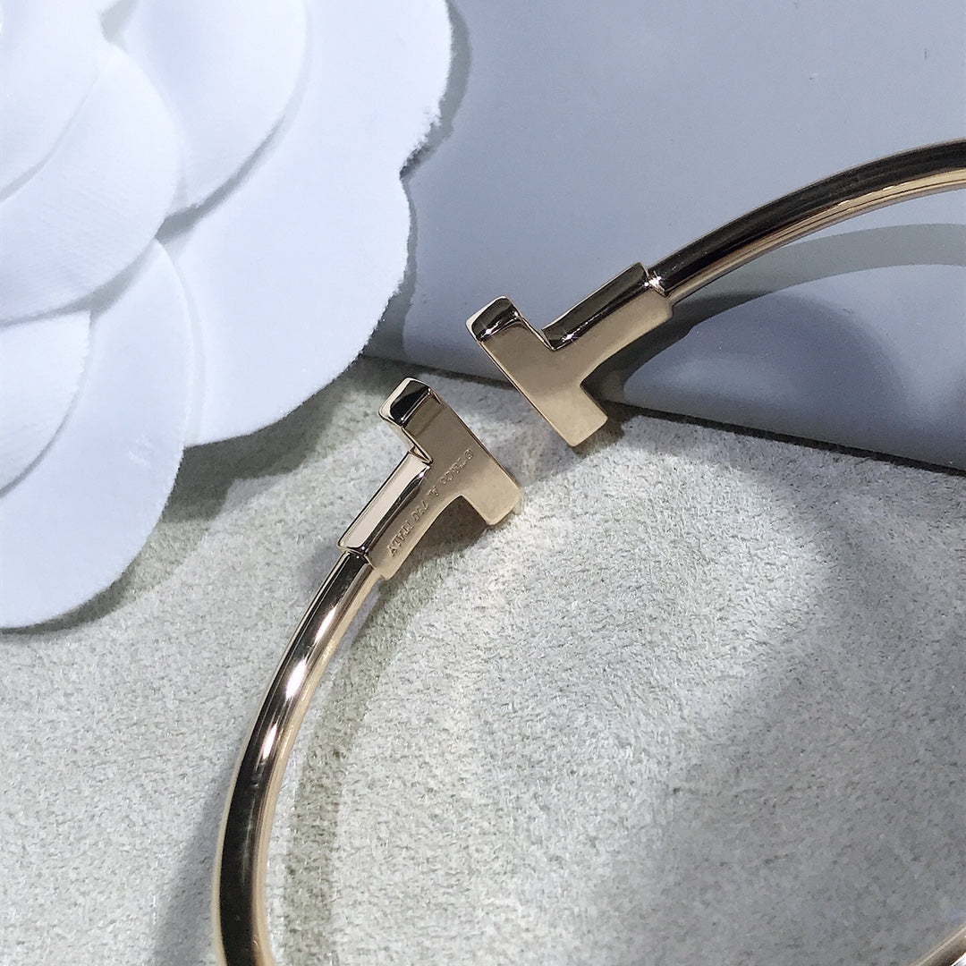 [Haelin Jewelry]T BRACELET PINK GOLD 1.8MM DIAMOND
