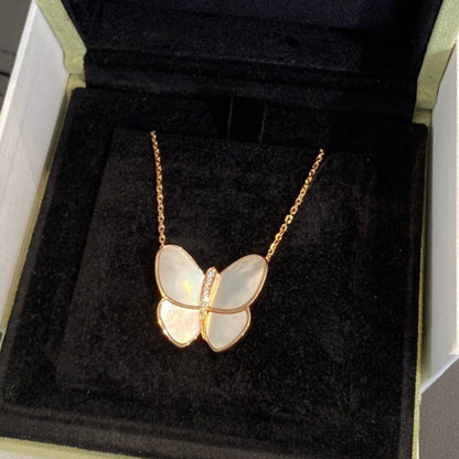 [⭐Haelin Jewelry]BUTTERFLY GOLD MOP DIAMOND NECKLACE